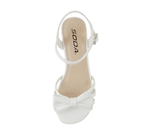 Image of Soda Girly-2 Children's Girl's Open Toe Slingback Block High Heel Sandals