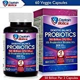 CaptainBiotics Probiotics - 50 Billion CFU per 2 Caps - 60 Vegetarian Caps - 19 Science-Backed Strains, Shelf Stable, Controlled Release, Stomach Acid Resistant, Superior Adherent