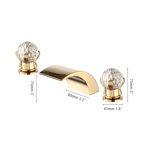 Grifo para lavabo de baño en cascada doble manija control preciso 8