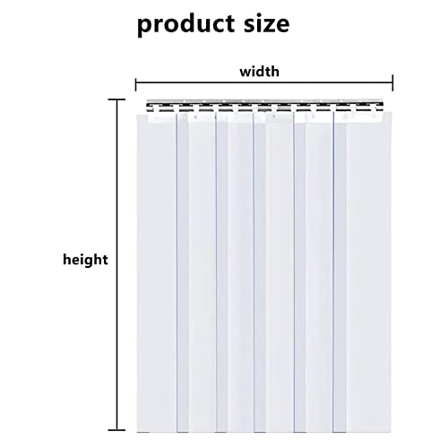 Kit de Rideau de Porte en PVC à lamelles - Cloison Flexible Anti-poussière et Coupe-Vent pour magasins, usines et garages - Verre Souple 120 x 290 cm (47,24 x 114,17 po) - Installation facil