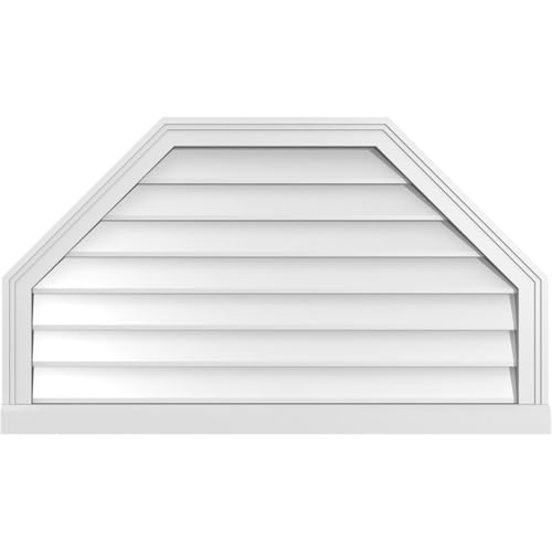 Ekena Millwork GVPOT38X2203SN Octagonal Top Surface Mount PVC Gable Vent, Factory Primed White