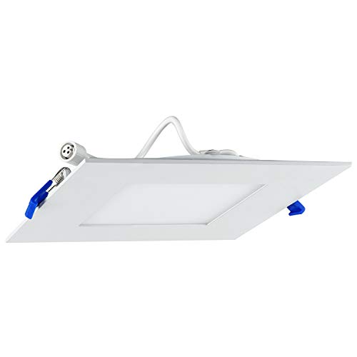 Get Special Price Sunlite 87703-SU LED 6-Inch Square Ultra Slim Recessed Downlight with Junction Box 15 Watts (100W Equivalent), 120 Volts, 950 Lumen, Dimmable, Tunable 30K/40K/50K Color Temperature, ETL Listed, 1 Pack
