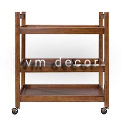 Vm-decor-Wooden-Wine-cart-Serving-bar-Trolley-with-Wheel-Black-Finish-201327-inches-Wallnut