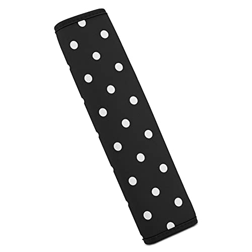 Image of Bagea-Ka 2 Pack Car Seat Belt Pad Cover Polka Dot Black and White Simple Pattern for Adults Kids, Universal Soft Safety Belt Shoulder Strap Cushion Protector for Backpack Bag Straps Cover