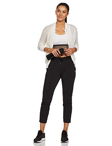 Image of Enamor Mid Rise 7 /8th Length Drawstring Closure Travel Pants for Women - Relaxed Fit, Quick Dry, Antimicrobial - E068