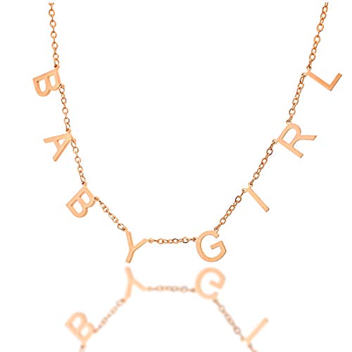 LLYANZ 18K Gold Plated Personalized Custom Initials Letters Necklaces Multiple Letters Nameplate Necklace(Babygirl2)