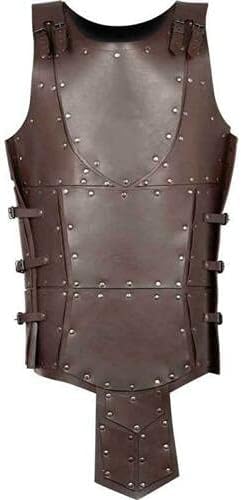 Leather Body Armour in Brown Color-(XX-Large Chest)