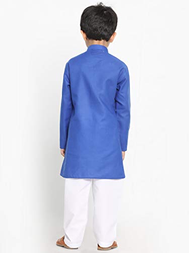 Image of JBN Creation Boys Cotton Blend Kurta Pyjama Set - Ethnic Elegance for Festivals | Comfortable Classic Collar Full Sleeves Kurta for Kids