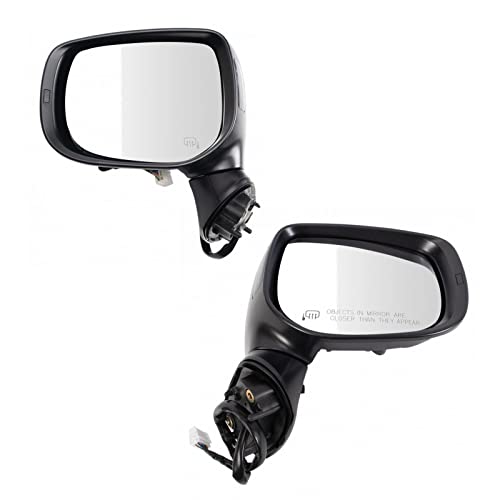 TRQ Driver & Passenger Side Mirror Set with Heat without Housing Turn Signal with Blind Spot Indicator Compatible with 2018-2023 Subaru Crosstrek SU1320184 SU1321184 -  MRA11273