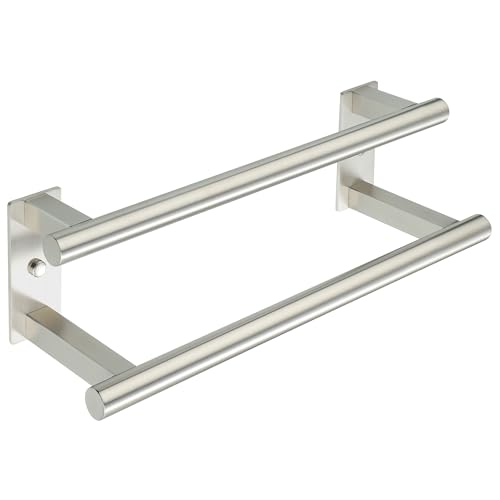 Mooche Porte Serviette Salle de Bain, Longueur 40 CM, Barres Porte-Serviettes Support Mural, en Acier Inoxydable, Porte Serviette de Bain Antirouille et Durable, Brossé