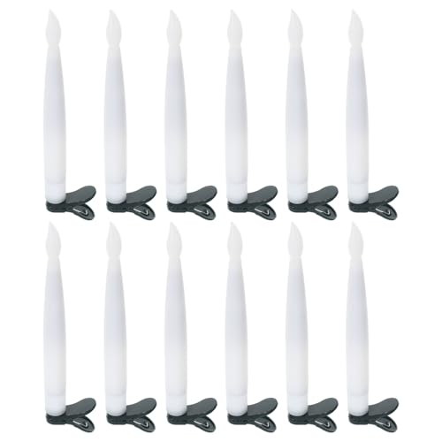 Velas LED cónicas esmeriladas de 16x16 cm con pinzas para árbol de Navidad