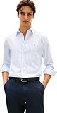 Tommy Hilfiger Camicia da Uomo Flex Popeline Classic STP RF MW0MW42440 S/S, Blu, XXL