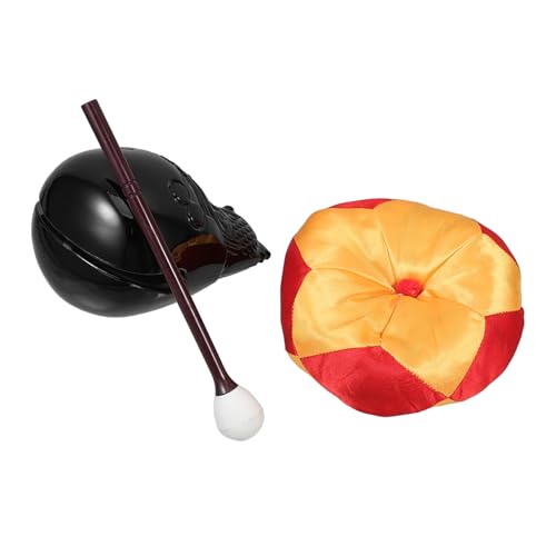 RORPOIR Meditation Chanting Supply Wooden Fish Set Imitation Carved Buddhist Temple Decor Zen Blocks