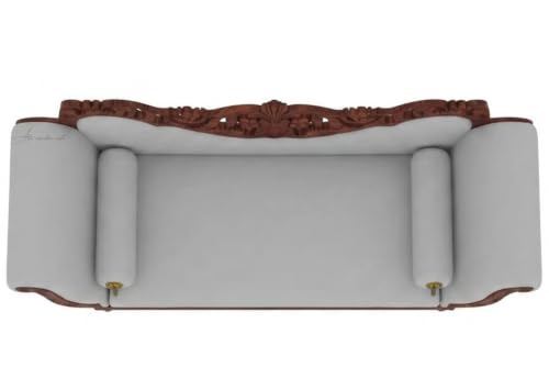 Image of Victorian Style Chaise Lounge, Tufted Cream Upholstery, Mahogany Wood Frame, Classic Living Room Furniture (Light Grey)