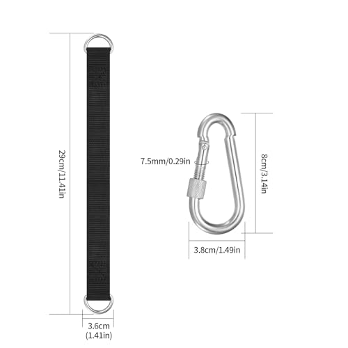2 Stück Hängematte Befestigung Aufhängung Gurt Kit, Schaukel Befestigung Baum Gurt, Hängesessel Befestigungsset Baumschaukelgurt, Schaukelbefestigung mit Karabinern D-Ringen für Schaukel Aufhängung