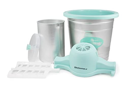 Elite Gourmet Eim-308L 4 Qt. Electric Motorized Maker Ice & Rock Salt, 4Qt. Freezing Canister, Creamy Ice Cream, Gelato, Frozen Yogurt, Or Sorbet, Recipe Booklet, 4 Quart, Mint #TOP1