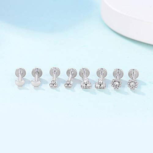 Gnoliew 16G 316L Stainless Steel Labret Monroe Lip Ring Studs Cartilage Helix Tragus Conch Daith Nose Piercing Jewelry. (A3,6Mmpost) #TOP4
