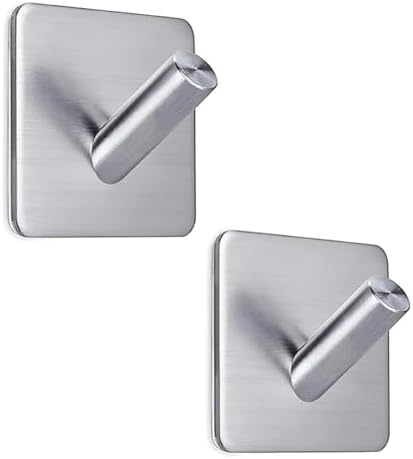KIT 2 Gancho Adesivo Inox Pino Multiuso para Banheiro Cozinha Qua...