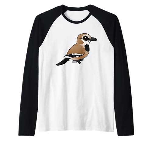 Cute Cartoon Iranian Ground Jay Birdorable Corvid Species Raglan Baseball Tee