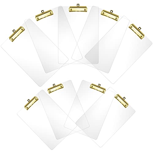 Porte-bloc A4 en acrylique transparent avec clip solide Moocci pour bureau et école - Lot de 9