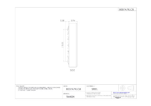 Timken 66583 Tapered Roller Bearing, Single Cone, Standard Tolerance, Straight Bore, Steel, Inch, 2.1950" ID, 1.2500" Width