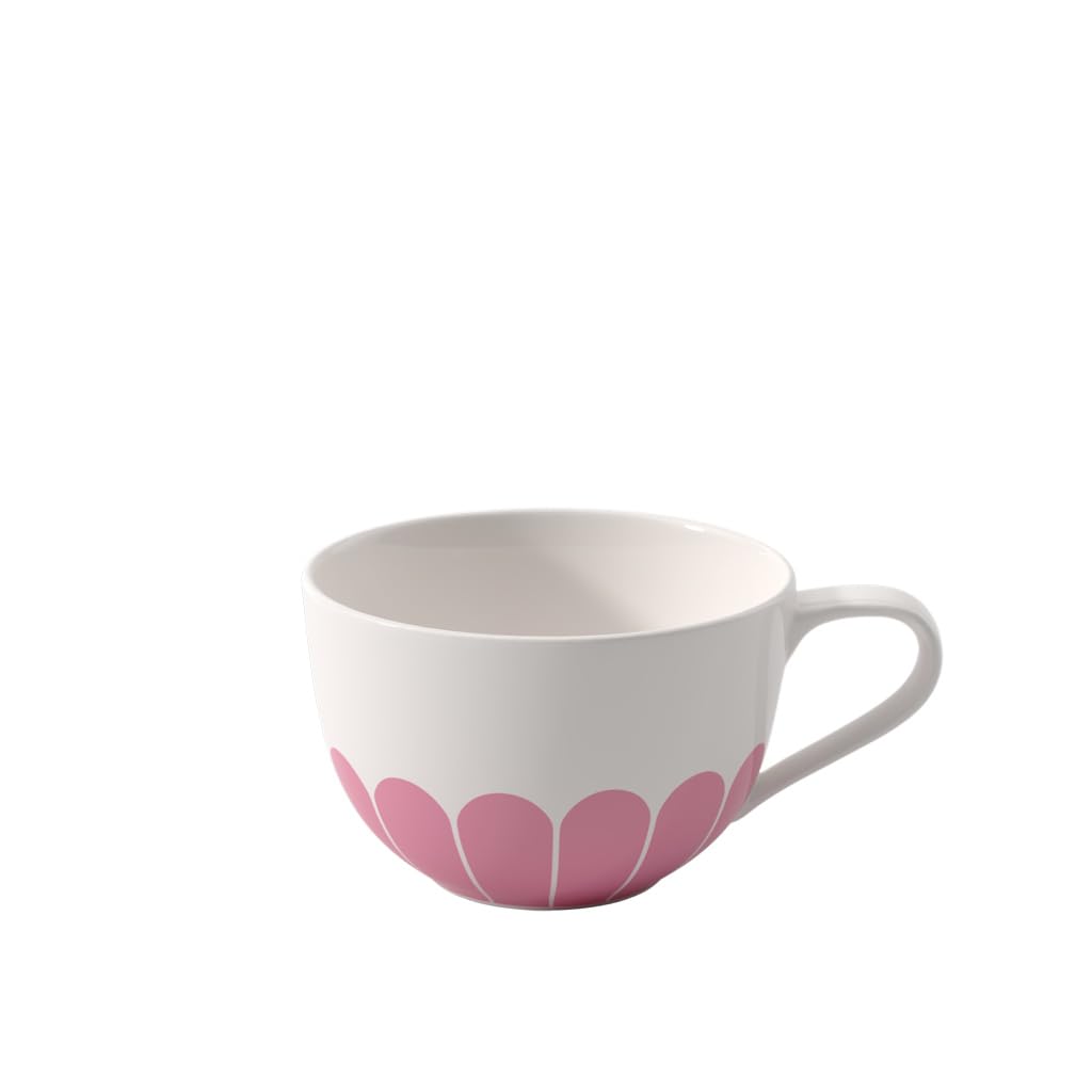 Villeroy & Boch – Fleur Cappuccino Cup, Dimensions: Approx. 14.5 × 11 × 7 cm, Purple, Dishwasher-Safe & Microwave-Safe, Floral Decor, Premium Porcelain Coffee Cup