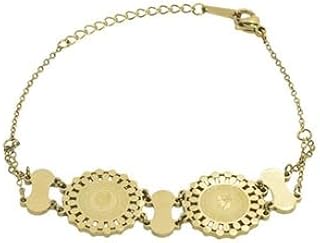 Stainless Steel Classic Bracelet With Coins Design For Girl - Gold
