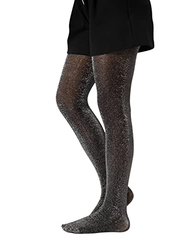 CALZITALY Calzamaglia Bimba, Collant con Brillantini, Calze Brillanti Bambina, dai 2 ai 14 Anni, Nero, Rosa, Multicolore, 40 DEN, Made in Italy (Nero, 12-14 anni)