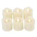 Battery Operated LED Votive Candles with Timer Realistic Flickering Timing Flameless Tea Lights Set