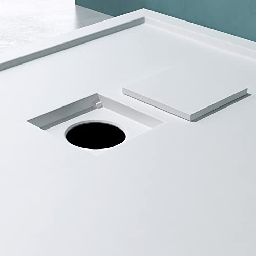 Mai & Mai Duschwanne aus Mineralguss Duschtasse 80x120cm Superflach Anti-Rutsch in Weiß Geoma08 – Bild 6