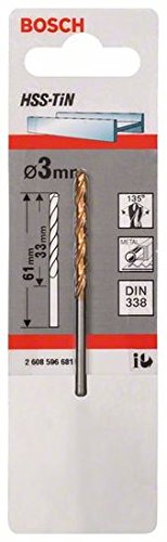 Bosch 2608596681 - Punte Per Metallo Hss-Tin, Din 338, 3 X 33 X 61 Mm, 1 Pezzo - 5