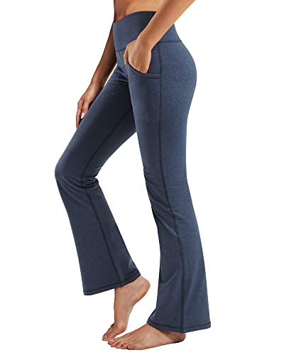 Pantalon de yoga évasé contre l'inconfort abdominal grâce à sa ceinture élastique haute XL