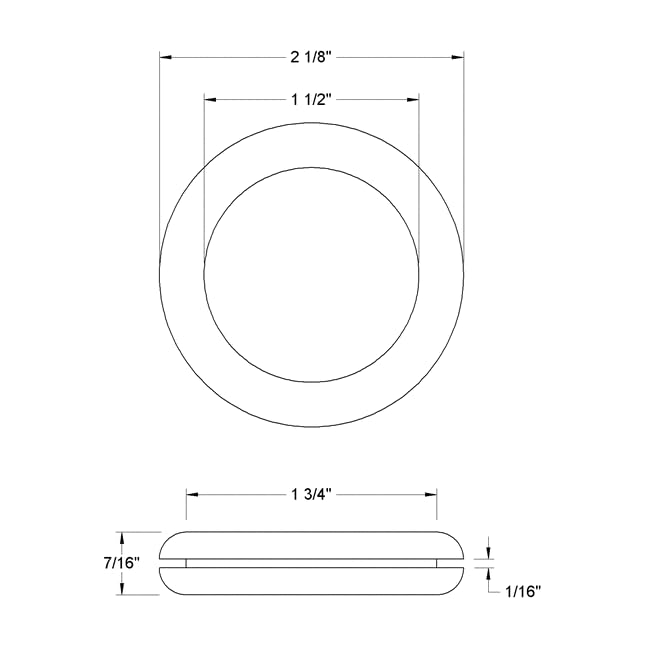 dangoodbuy Push-in Rubber Grommet - SBR Rubber- Fits Panel Hole 1 3/4