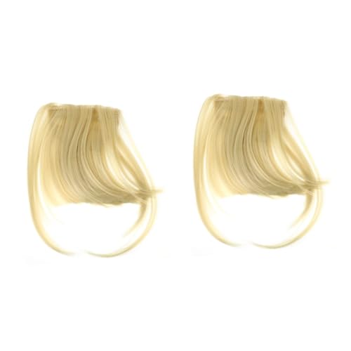FRCOLOR 2 Unidades franja falsa franja grampo de cabelo cabelo humano franja de cabelo de ar falso p
