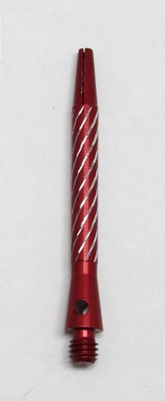 Diamond Cut Glitter RED Aluminum Dart Shafts - 2 Sets (6 shafts), 2BA Medium (2 inch) + O'rings