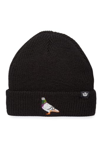 Goorin Bros. The Farm Unisex Acrylic Cuffed Beanie, Black (Ribbed Pigeon), One Size