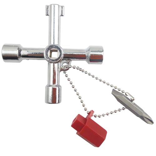 Clé universelle 4 en 1 pour armoires et systèmes d'arrêt courants, clé àde robinet, clé de purge pour compteur d'eau, radiateurs ascenseurs