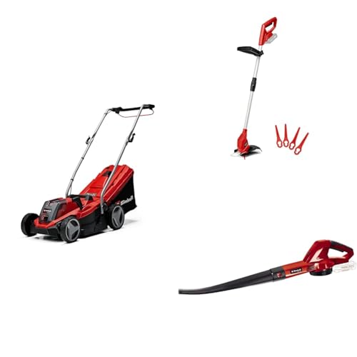 Einhell Pack 3 machines sans fil - Power X-Change (Tondeuse à gazon GE-CM 18/33 Li, Coupe-bordures GC-CT 18/24 Li, Souffleur GE-CL 18 Li E) + Batterie 4,0Ah...