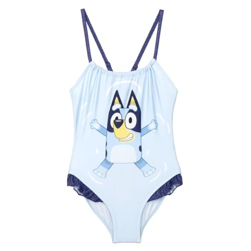 Bañador Infantil de Bluey - Color Azul - Talla 2 Años - Bañador Niña Fabricado en 85% Poliéster y 15% Elastano de 210 gsm - Tejido de Secado Rápido - Producto Original Diseñado en España