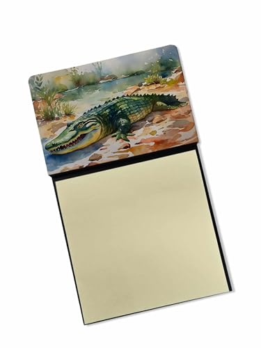 Caroline's Treasures Alligator Sticky Note Holder Refillable Dispenser Self-Sticky Note Pads, Memo Pads Blank Desk Accessories