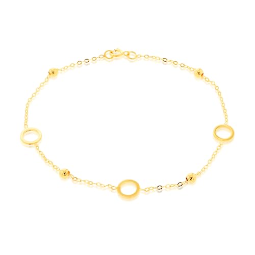 Bracelet or jaune 9ct CARISSIMA anti-ternissement avec perle véritable pour peau sensible