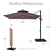 Best Choice Products 10x10ft Cantilever Patio Umbrella w/Base Included, Solar LED Lights 360 Rotation Large Offset Hanging Outdoor Shade for Deck Pool Backyard w/Stand – Deep Taupe