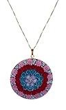 Collar para mujer con colgante Murrina Milefiori Venezia de cristal original de Murano y plata 925 color oro diámetro 42N OR, Medios, Plata esterlina, cristal de murano