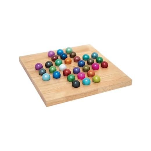 Remember Solitär Brettspiel – Farbenfrohe 32 Kugeln, Holzspielbrett – Knobelspiel für Erwachsene und Kinder ab 5 Jahren