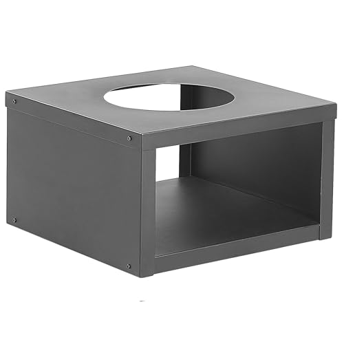 Feuerstelle Stahl schwarz rund mit Holzrost Schürhaken u. Holzablage Tanara