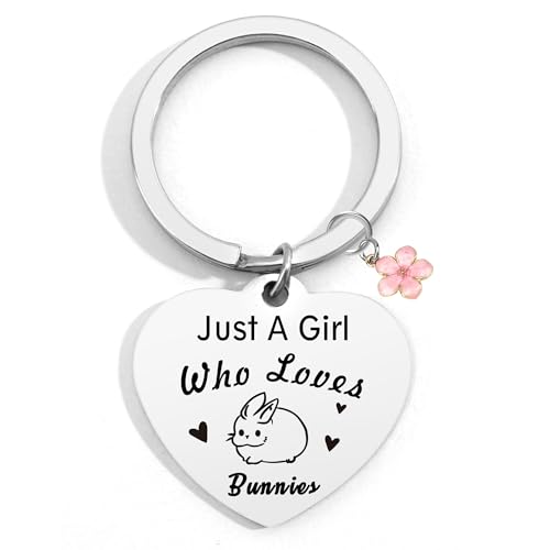 STARKET Rabbit Gifts For Rabbit Lovers Rabbit Gifts For Women Bunny Keyring Just A Girl Who Loves Bunnies Themed Gifts Presents For Daughter Bunny Gifts For Women Easter Basket Stuffer