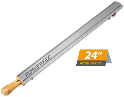 POWERTEC 24 Inch Circular Saw Guide/Straight Edge Guide for Router Tool, Jigsaw, Circular Saw and Drill Press, Saw Guide for Cutting Plywood and Routing Dado Slots for Woodworking, 1 Pack (71705)