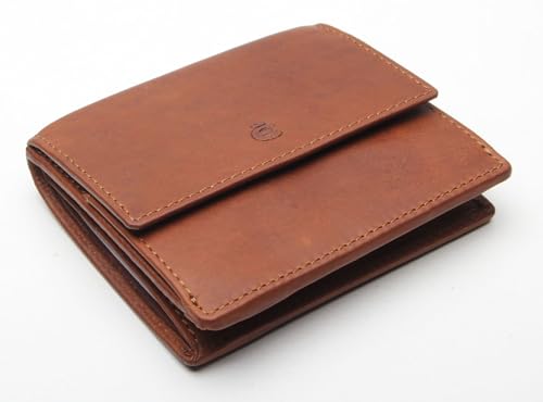 Portefeuille Esquire Brown en cuir compact 9x10 cm