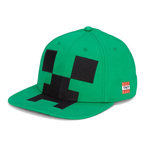Casquette Minecraft snapback verte visière plate style urbain