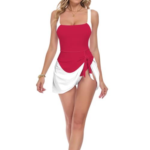 Maillot de bain une pièce drapeau du Japon avec maintien bretelles et mise en valeur clavicule